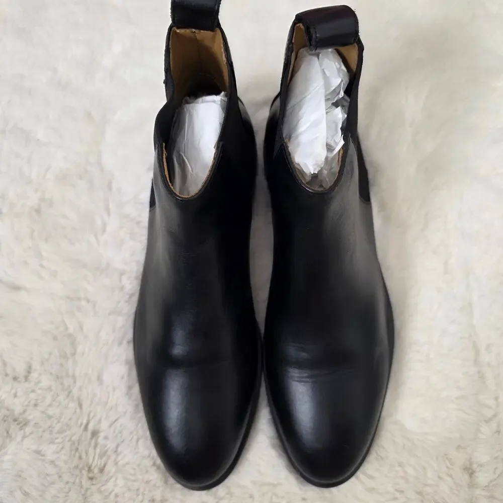 NEW Everlane The New Modern Chelsea Boot Black Italian Leather Ankle Bootie 6
